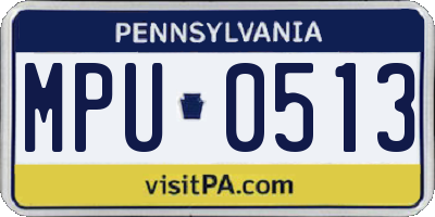 PA license plate MPU0513