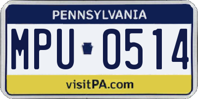 PA license plate MPU0514