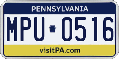 PA license plate MPU0516