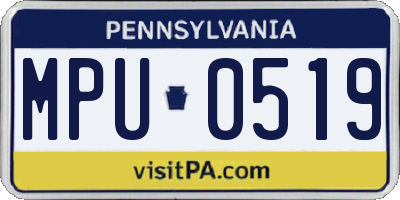 PA license plate MPU0519