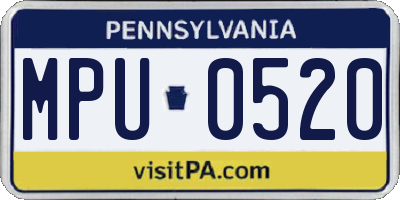 PA license plate MPU0520