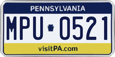 PA license plate MPU0521