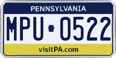 PA license plate MPU0522