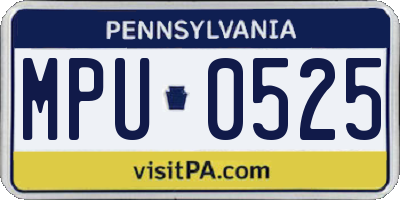 PA license plate MPU0525