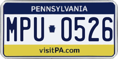 PA license plate MPU0526