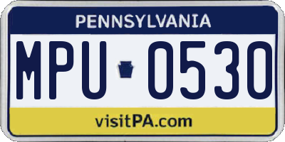 PA license plate MPU0530