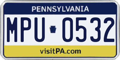 PA license plate MPU0532