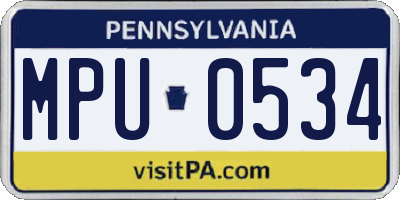 PA license plate MPU0534