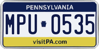 PA license plate MPU0535