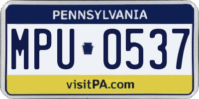 PA license plate MPU0537