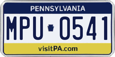 PA license plate MPU0541