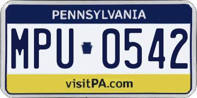 PA license plate MPU0542