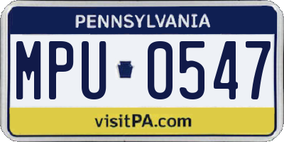 PA license plate MPU0547
