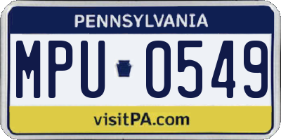 PA license plate MPU0549