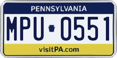 PA license plate MPU0551