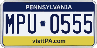PA license plate MPU0555