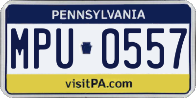 PA license plate MPU0557