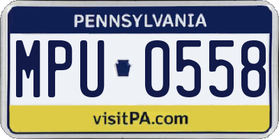 PA license plate MPU0558