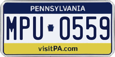 PA license plate MPU0559