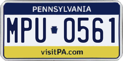 PA license plate MPU0561