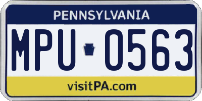 PA license plate MPU0563