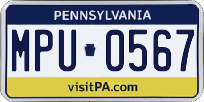 PA license plate MPU0567