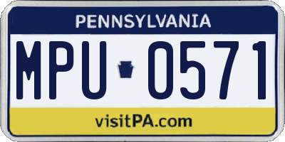 PA license plate MPU0571