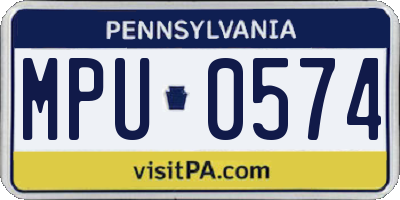 PA license plate MPU0574