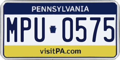 PA license plate MPU0575