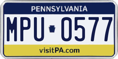 PA license plate MPU0577