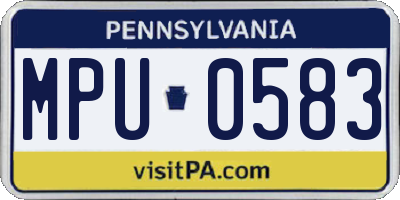 PA license plate MPU0583