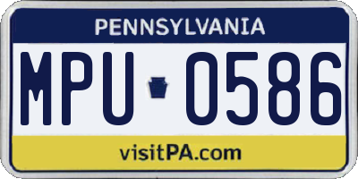 PA license plate MPU0586
