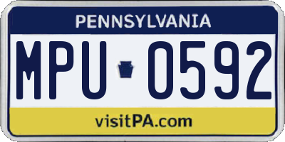 PA license plate MPU0592