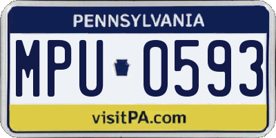PA license plate MPU0593