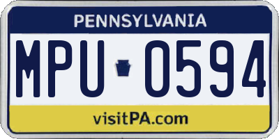 PA license plate MPU0594