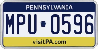 PA license plate MPU0596