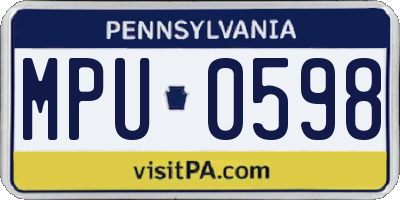 PA license plate MPU0598