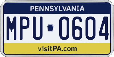 PA license plate MPU0604