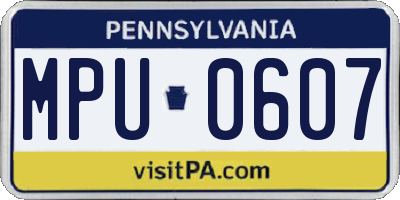 PA license plate MPU0607