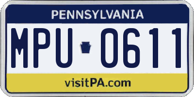 PA license plate MPU0611