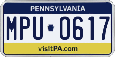 PA license plate MPU0617