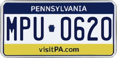 PA license plate MPU0620