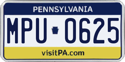 PA license plate MPU0625
