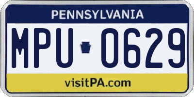 PA license plate MPU0629