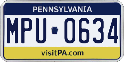PA license plate MPU0634