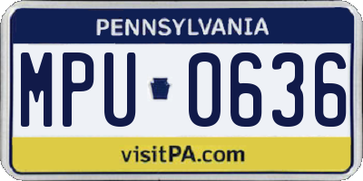 PA license plate MPU0636