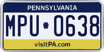 PA license plate MPU0638