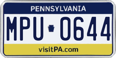 PA license plate MPU0644