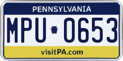 PA license plate MPU0653