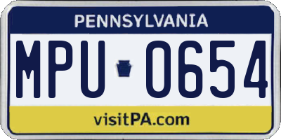 PA license plate MPU0654